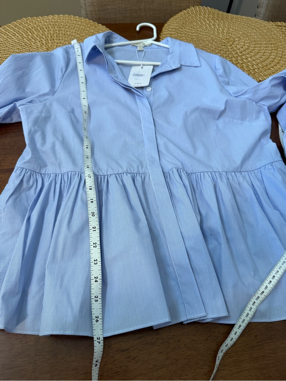 Ted Baker Ollwen Peplum Shirt in Striped Cotton Poplin 12 - Picture 8 of 12
